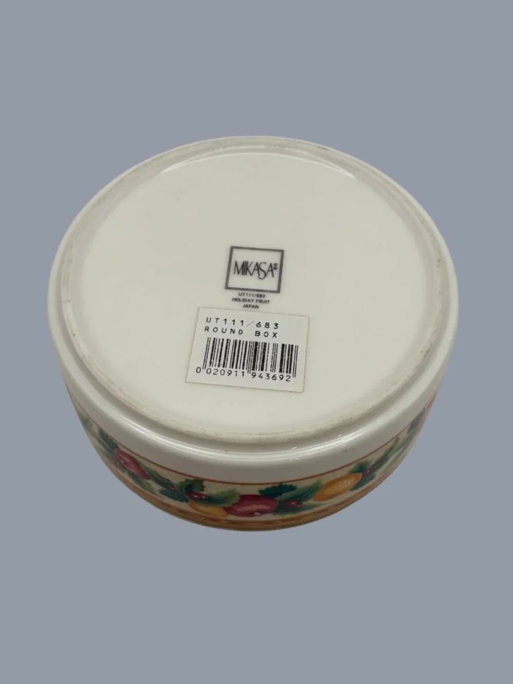 Mikasa Holiday Fruit Round Covered Trinket Box Candy Dish UT111/683 Japan 5